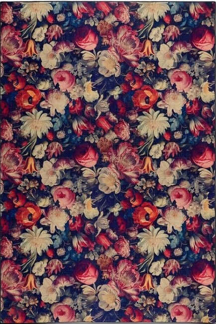 Eco-Washable Dark Flowers Design