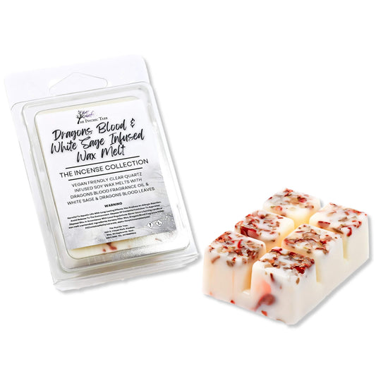 Dragons Blood & White Sage Crystal Infused Scented Wax Melts- The Incense Collection