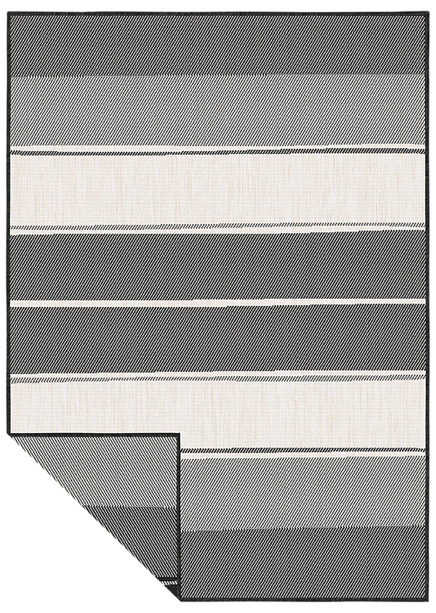 Duo Weave Outdoor Rug Black&Orange Stripes