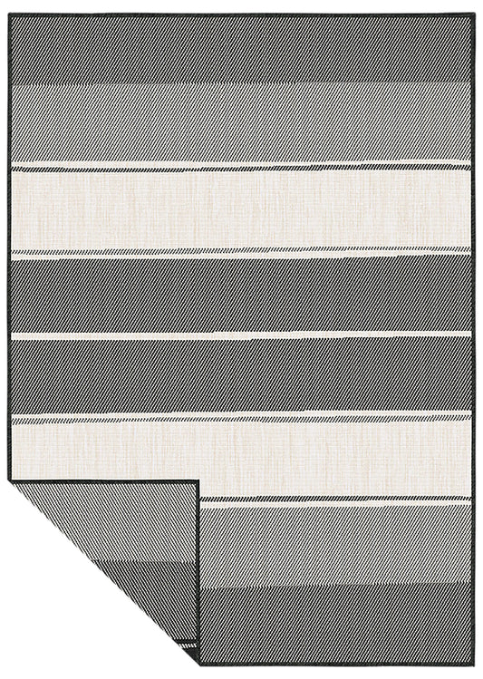 Duo Weave Outdoor Rug Black&Orange Stripes