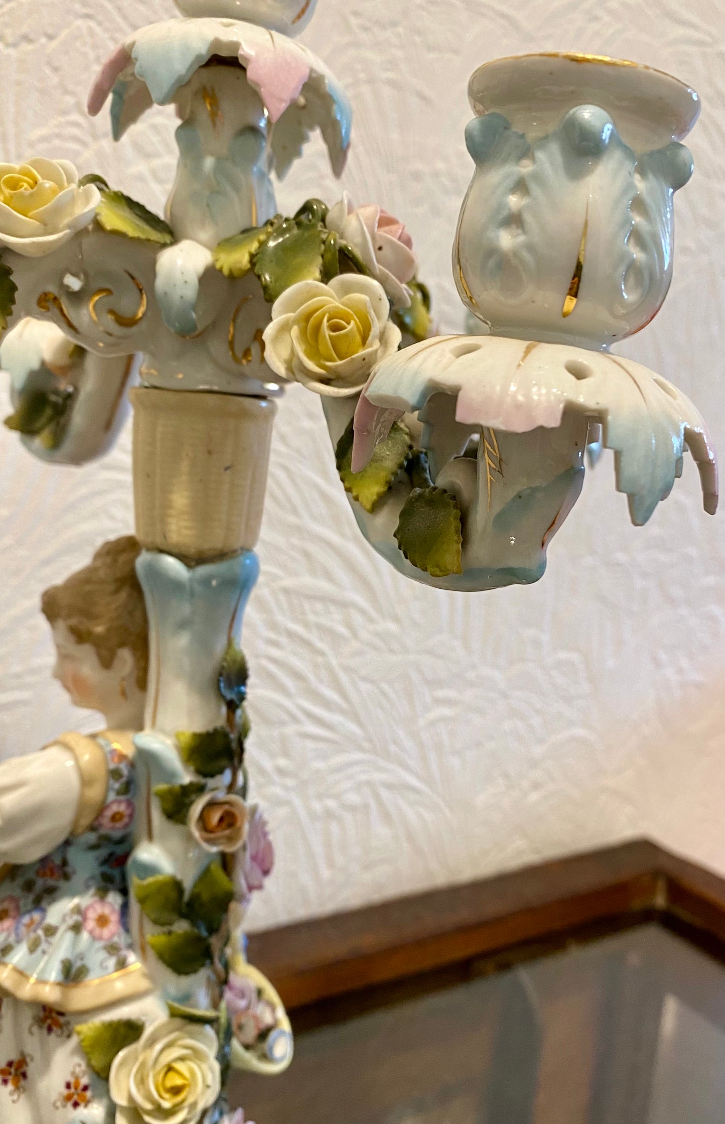 Absolutely Stunning Antique Pair of 19th Century Meissen Porcelain Candle Holders with DAMAGE - £165 - Home Interiors