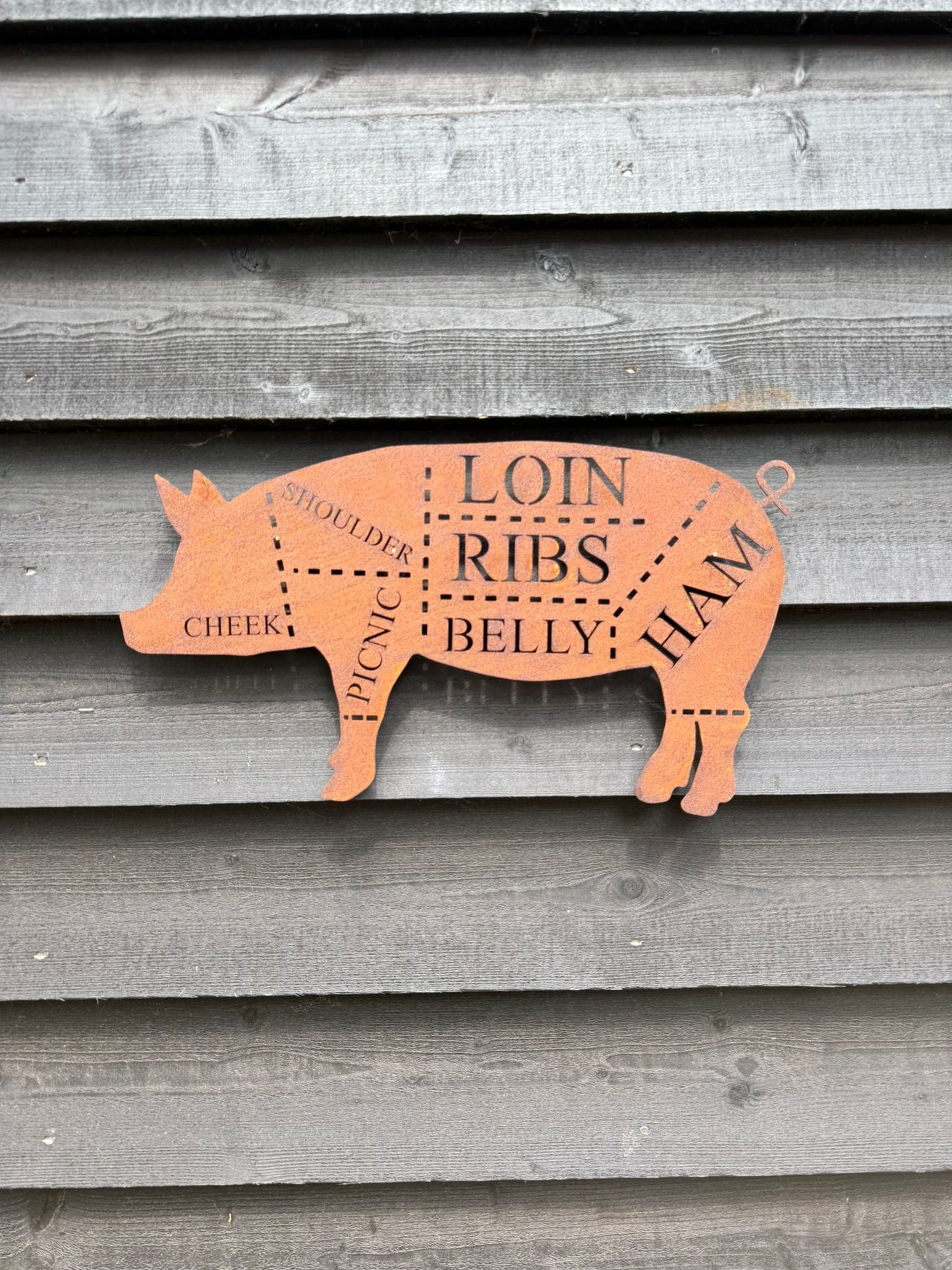 Buy Metal Butchers Cuts Novelty Pig Sign Online Gift - Fast Nationwide Delivery