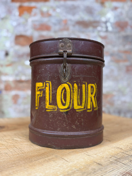 Vintage Galvanised Metal Tub Container / Flour Bin / Rice Dog Food Container / C