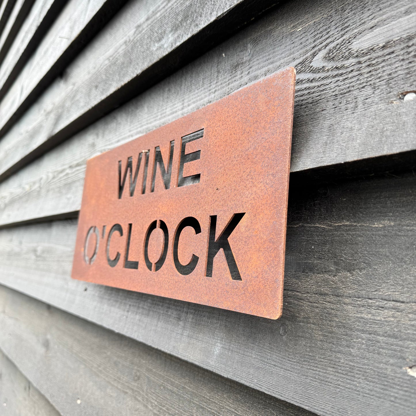 Rustic Metal WINE O’CLOCK Sign (last 2)