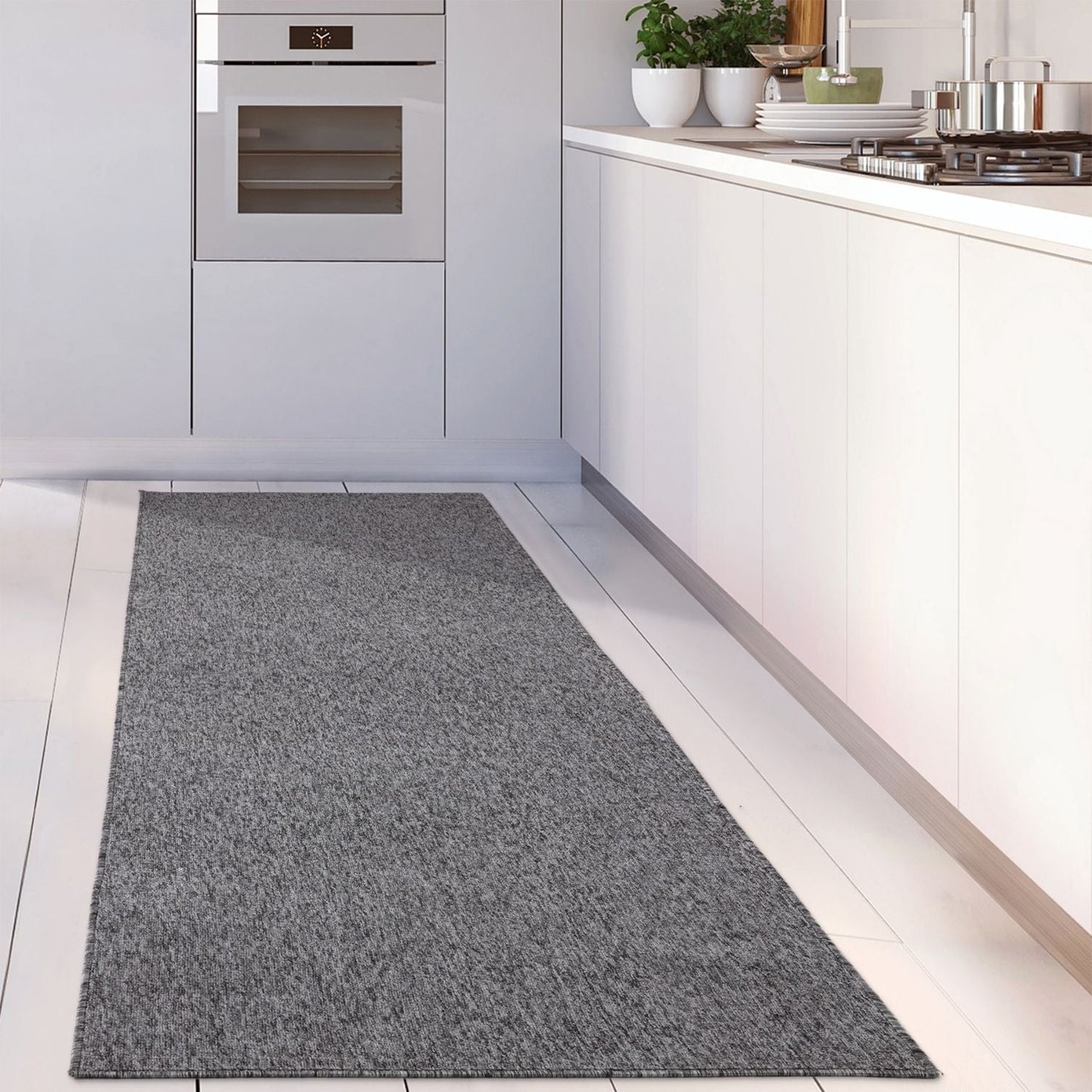 Flex Grey Low Pile Solid Rug