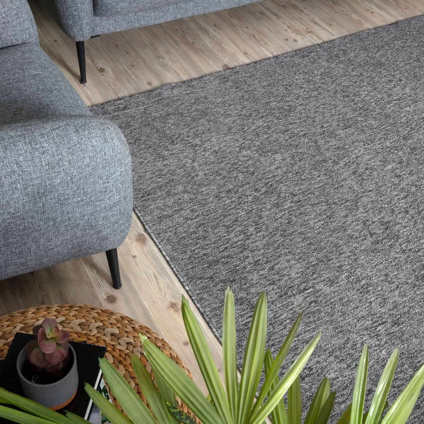 Flex Grey Low Pile Solid Rug
