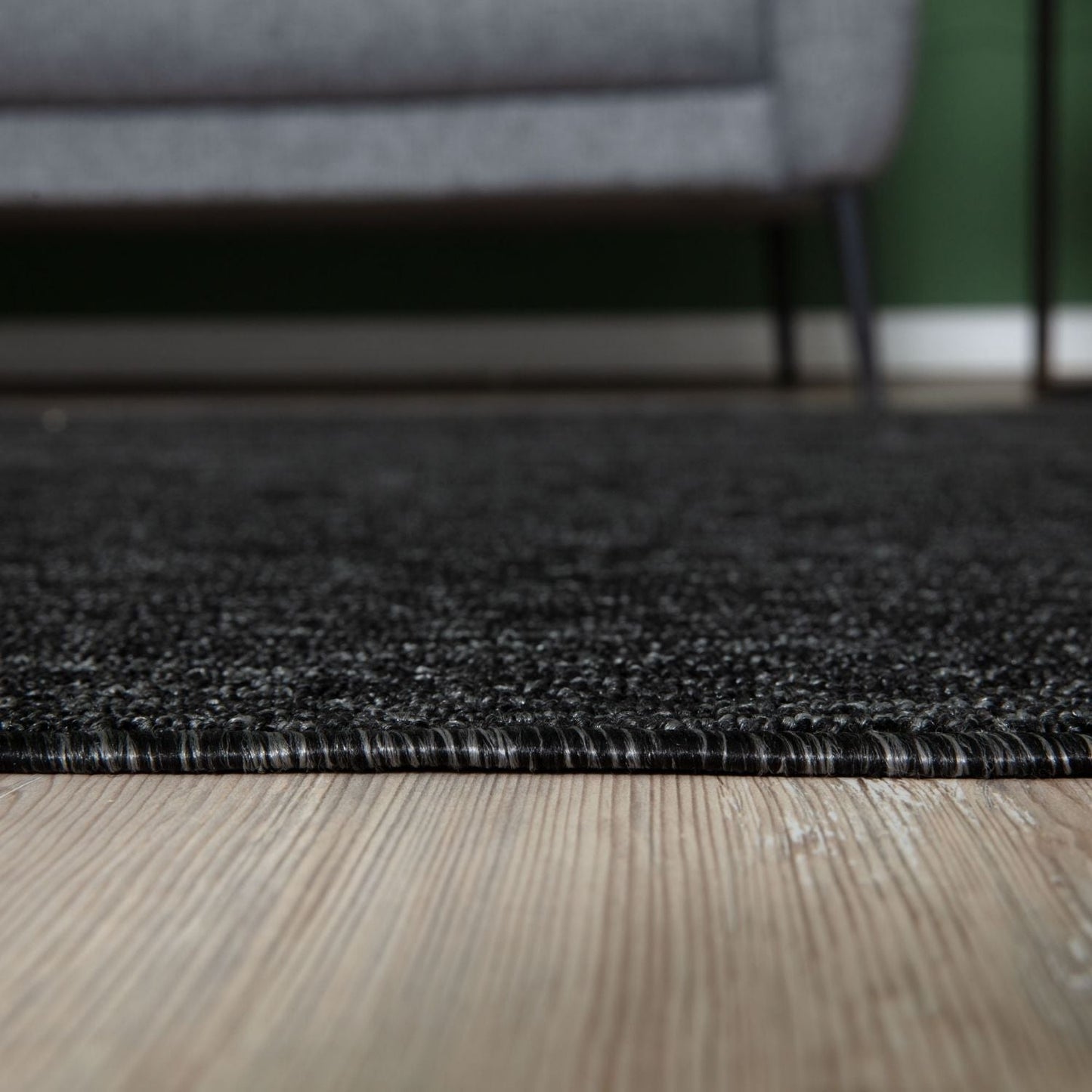 Flex Dark Grey Low Pile Solid  Rug