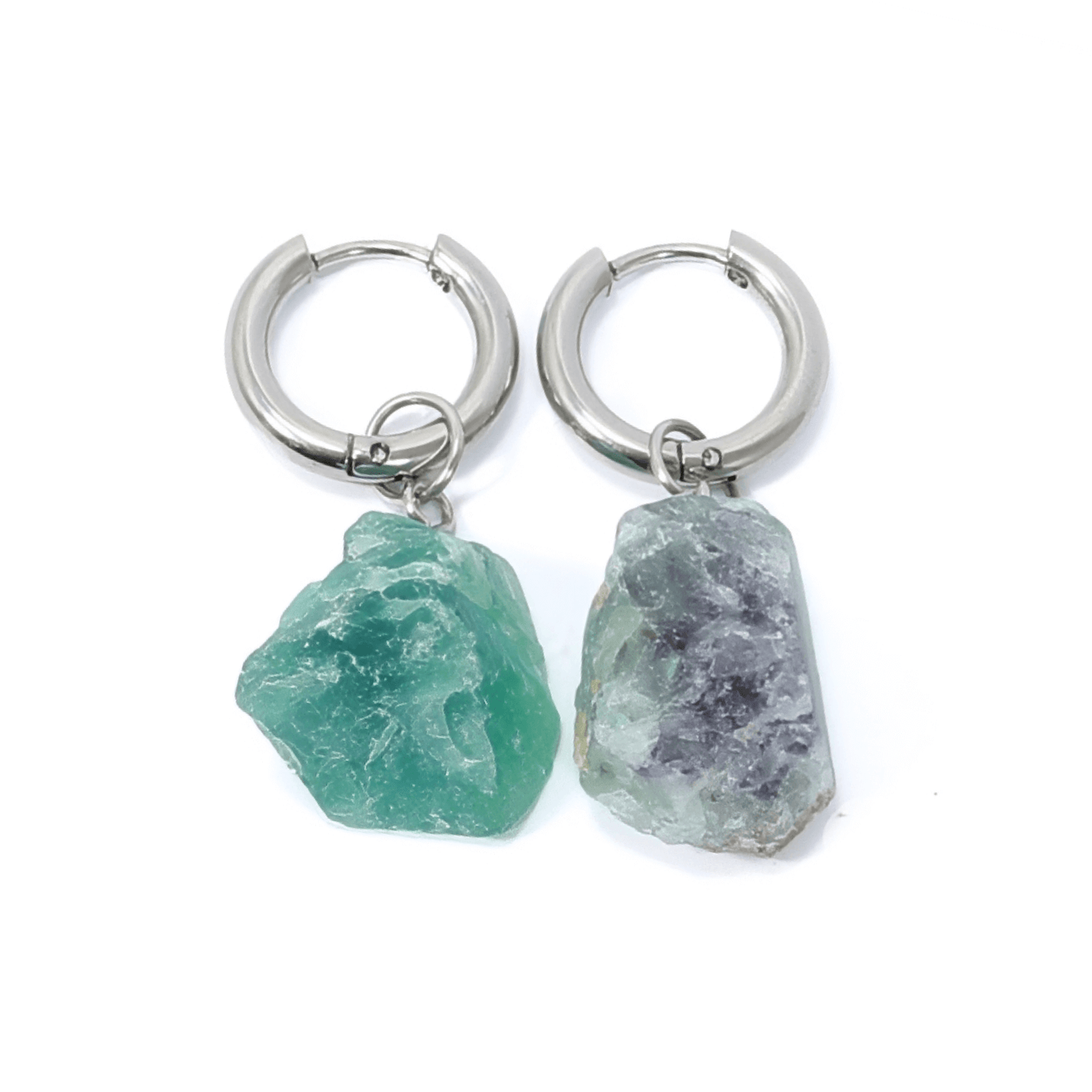 Fluorite Huggie Earrings – Focus, Flow, Aura Cleanse