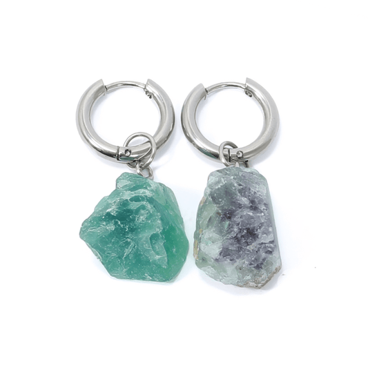 Fluorite Huggie Earrings – Focus, Flow, Aura Cleanse
