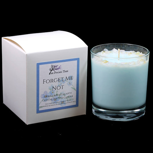 Forget Me Not - Crystal Infused Scented Candle