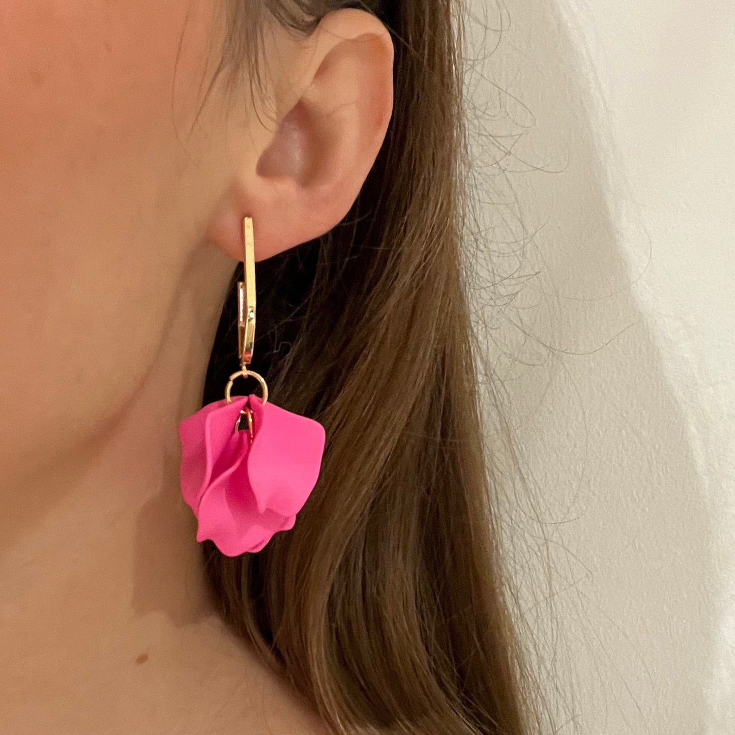 Juni Ceries Pink Dangle Petal Earrings
