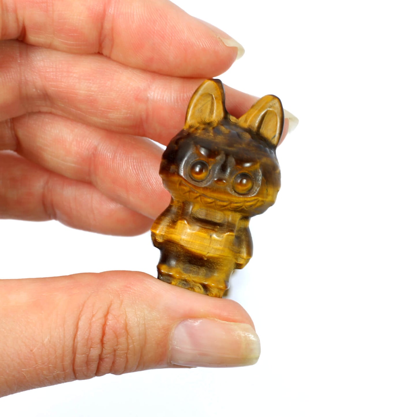 Labubu Gold Tiger’s Eye Crystal Carving – Confident Energy & Playful Focus