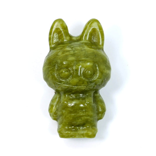 Labubu Green Jade Crystal Carving – Prosperous Energy & Playful Harmony