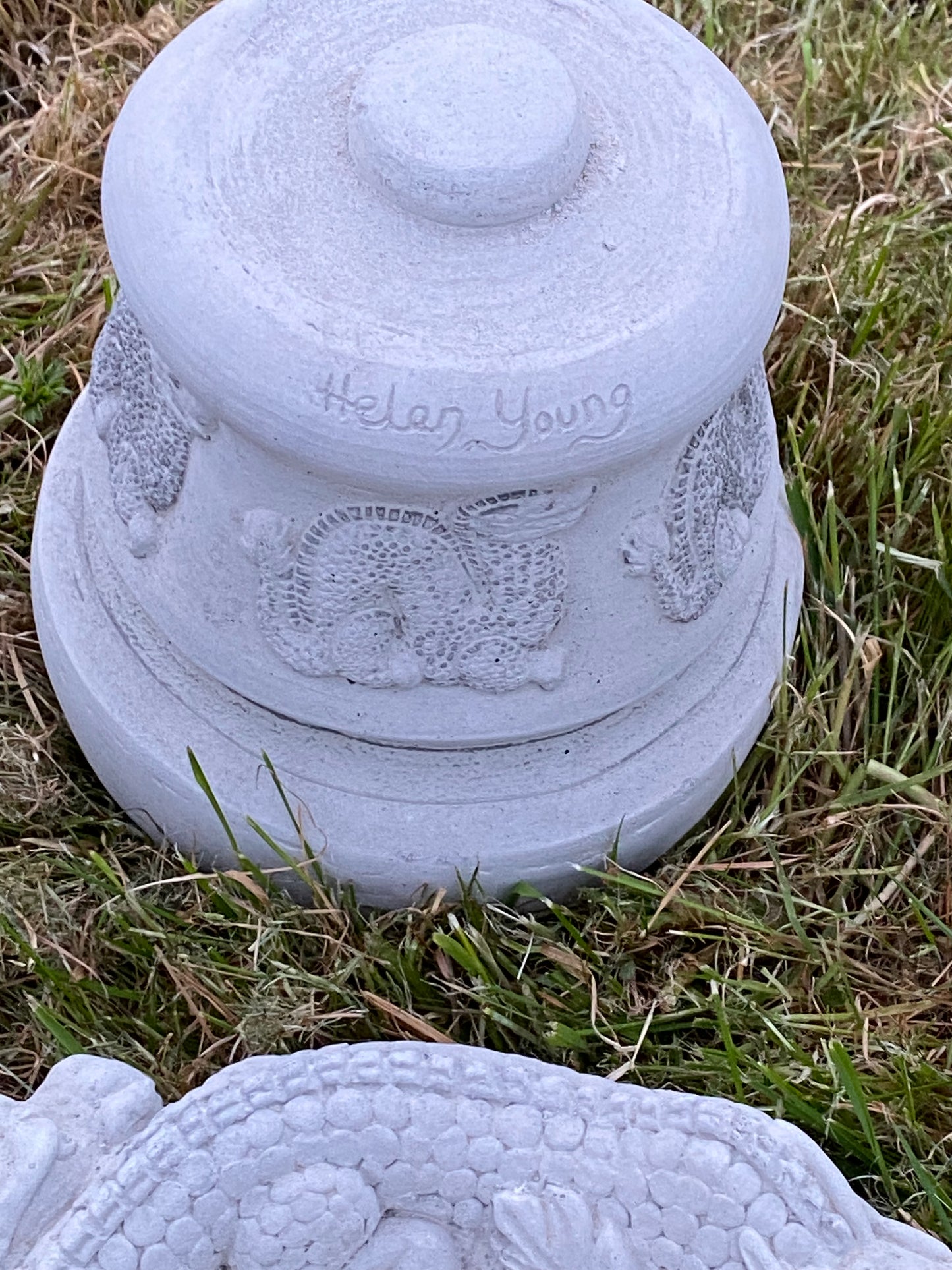 Signed Helen Young 3-Tier Dragon Planter – Japanese Style Cast Stone (65kg) - Garden Salvage Ornament