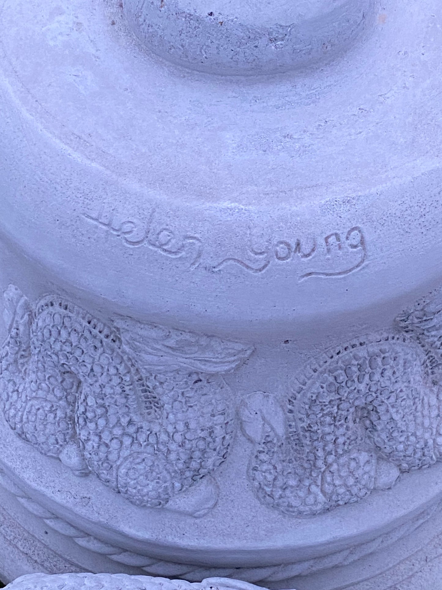 Signed Helen Young 3-Tier Dragon Planter – Japanese Style Cast Stone (65kg) - Garden Salvage Ornament