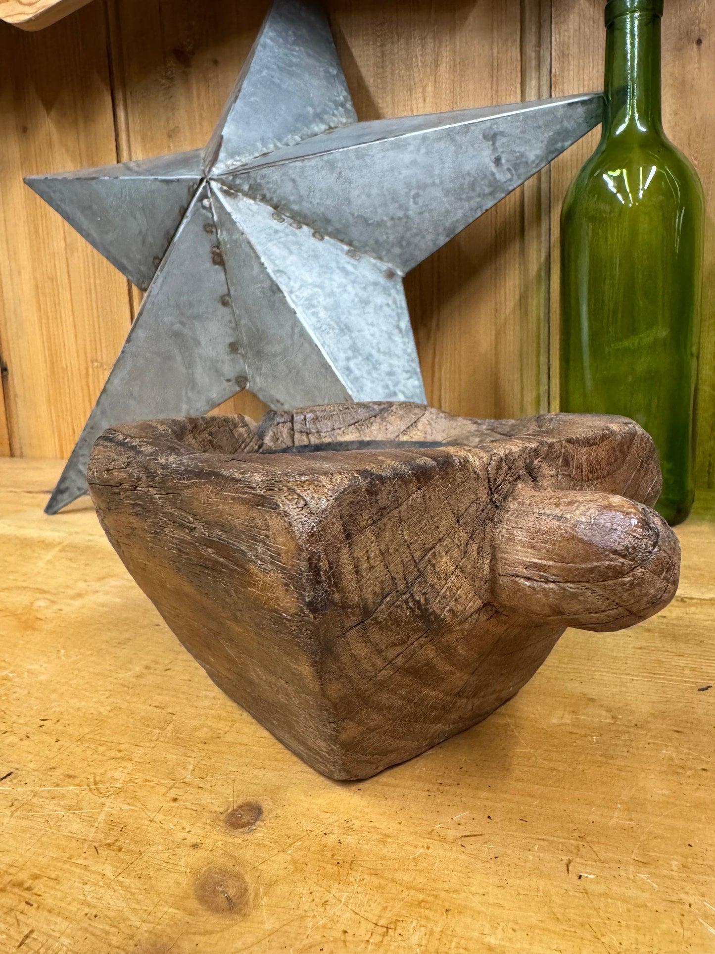 Rustic Wooden Candle Holder / Church Candle Holder / Reclaimed Farmhouse Decor (H)