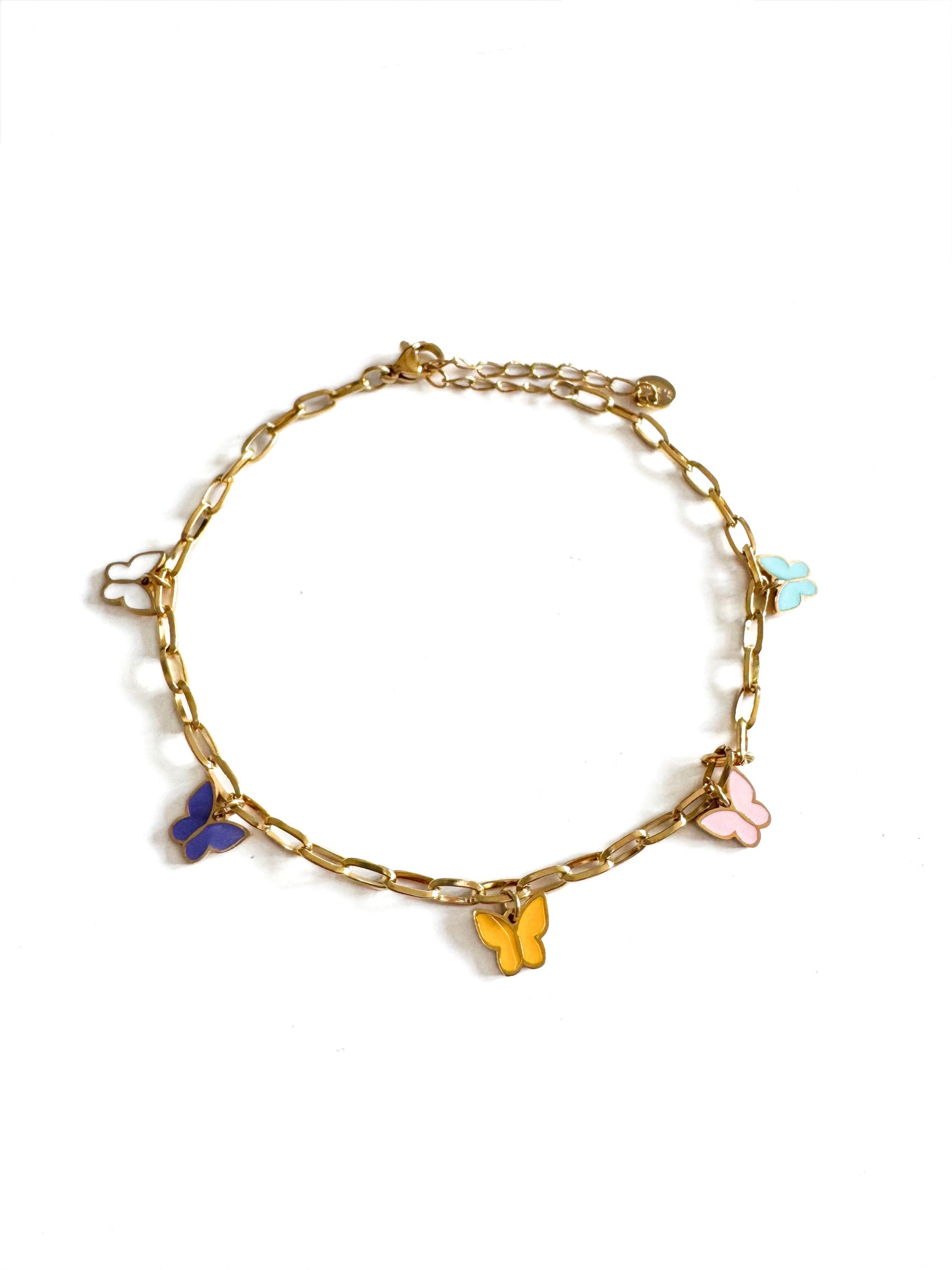 Yareli Luxe 18k Gold Plated Butterfly Charm Anklet