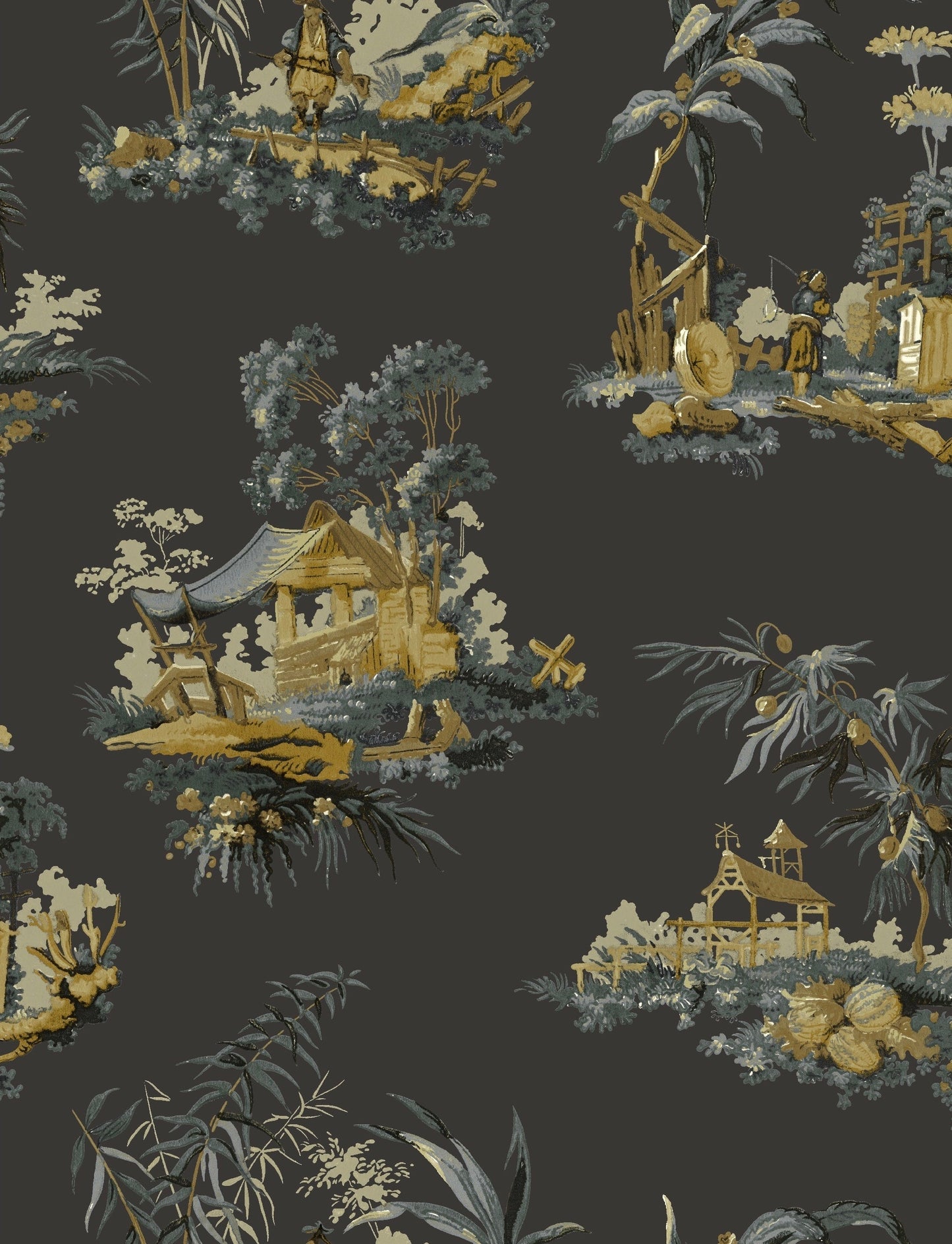 Vintage Oriental Wallpaper - Putty