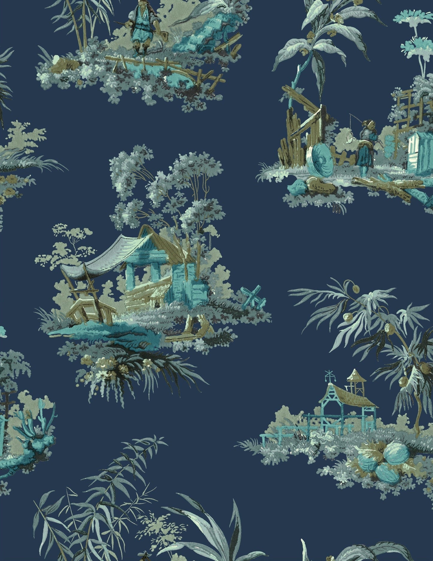 Vintage Oriental Wallpaper - Fern