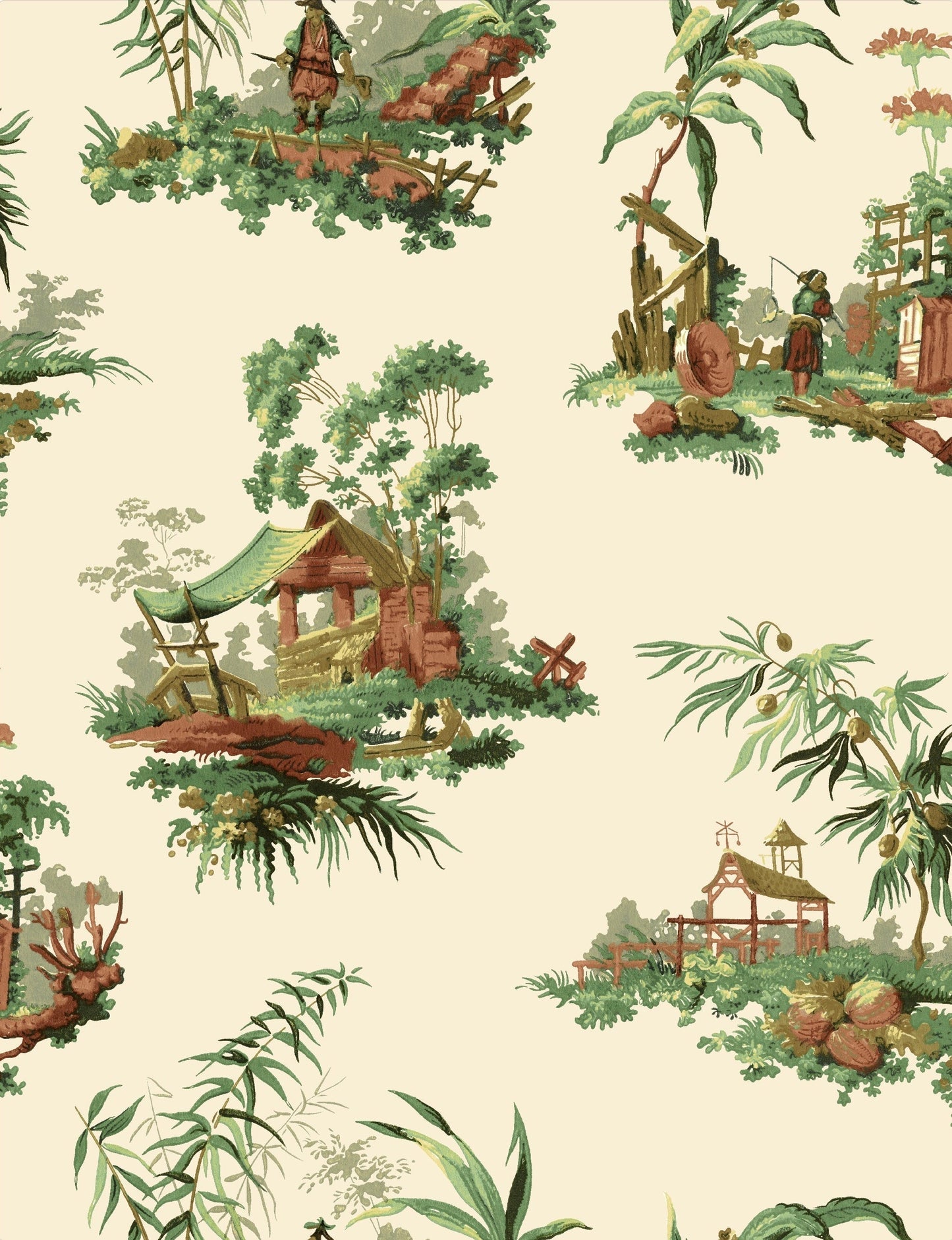 Vintage Oriental Wallpaper - Fern