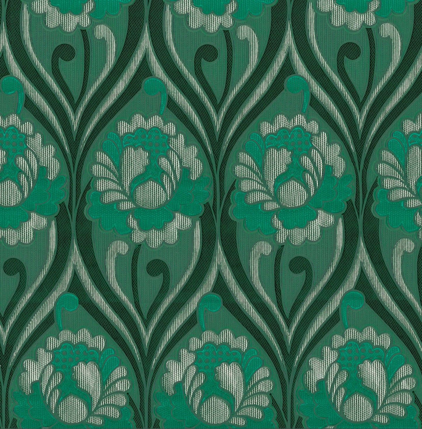 Vintage floral damask Wallpaper - Arsenic