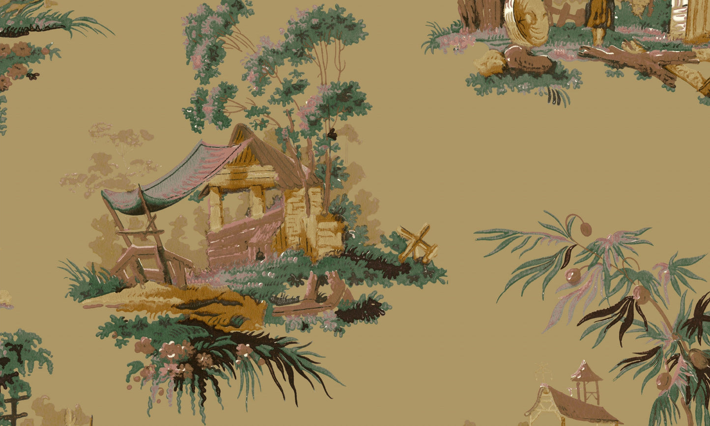 Vintage Oriental Wallpaper - Vanilla
