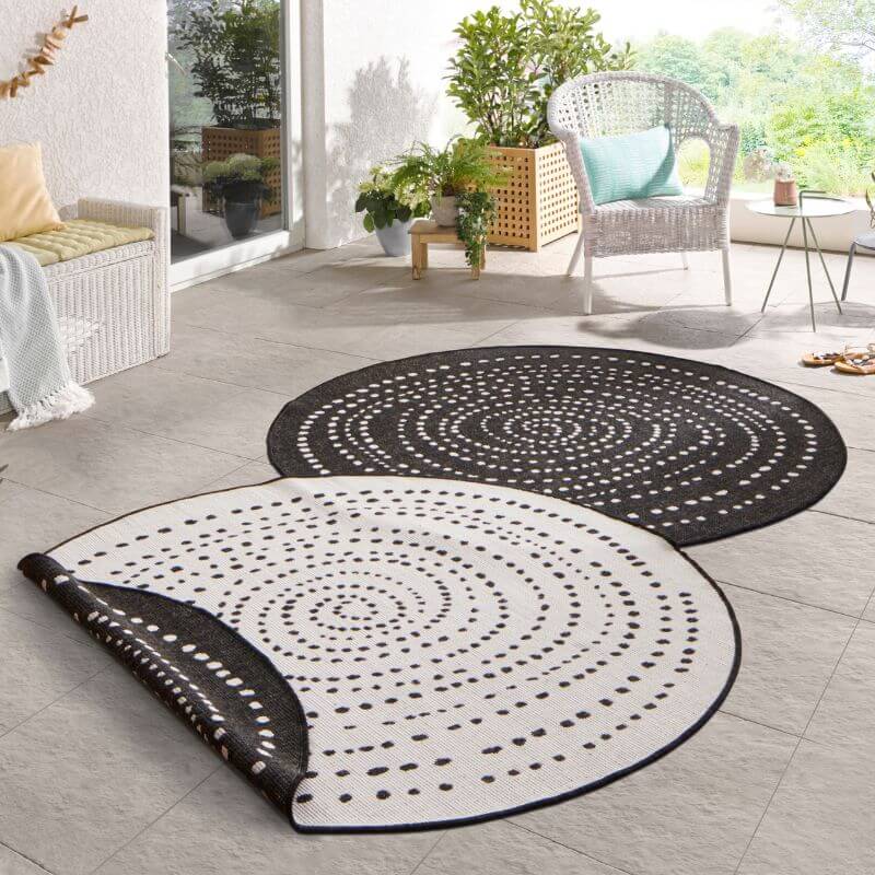 Indoor Outdoor Bali Reversible Round Rug