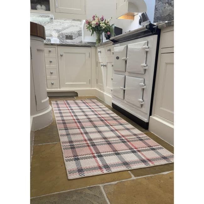 Eco-Washable Rug Tartan Design