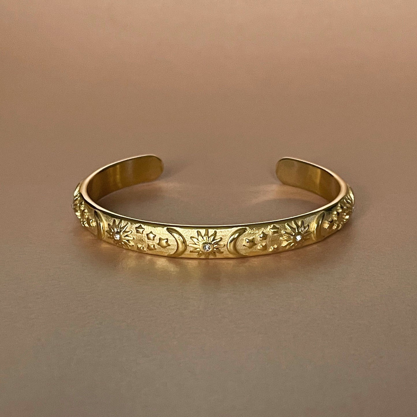 Helia Luxe 18k Gold Plated Celestial Bangle
