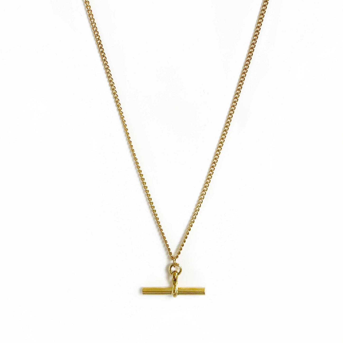 Brooklyn Luxe 18k Gold Plated T Bar Necklace