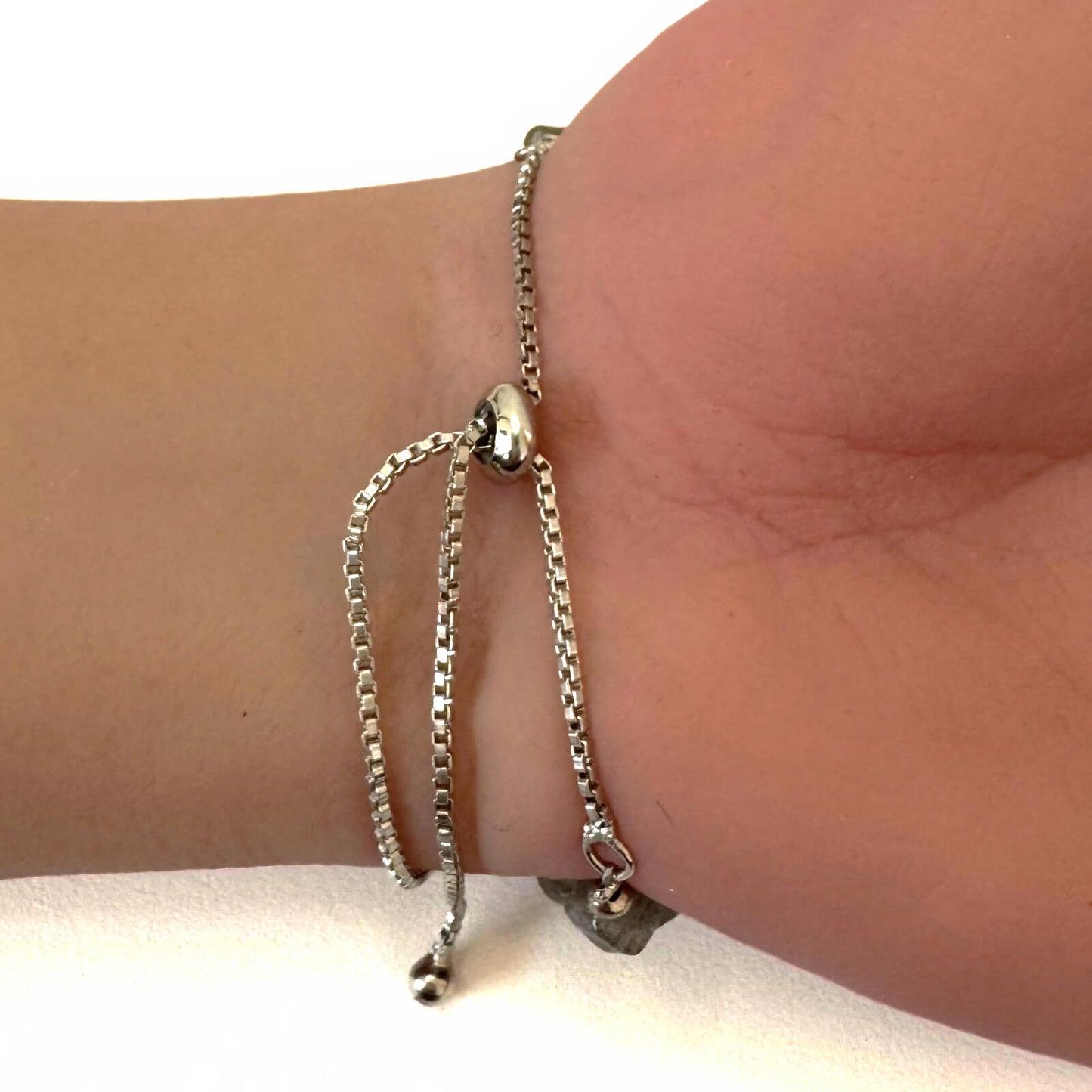 Labradorite Stone Chip Adjustable Bracelet