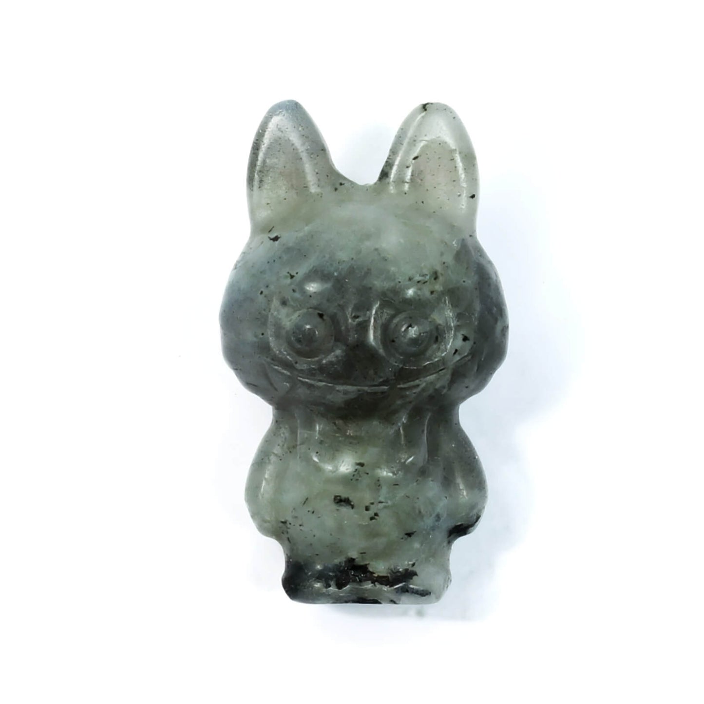 Labubu Labradorite Crystal Carving – Mystical Protector & Playful Spirit