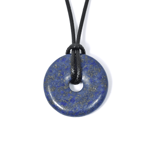 Lapis Lazuli Crystal Power Ring Pendant Necklace
