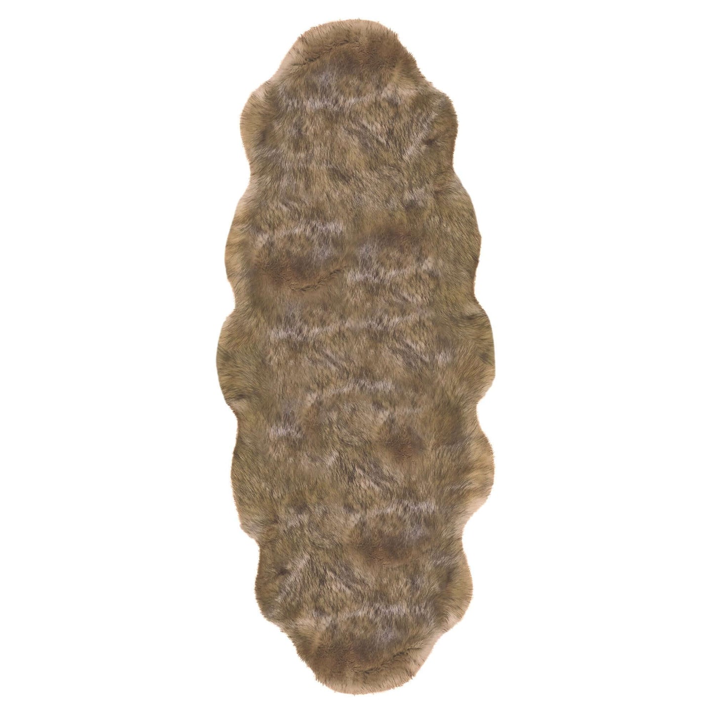 Luxury Grey Brown Faux Fur Rug