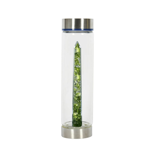 Bewater Magic Fresh Glass Bottle - Peridot and Rock Crystal