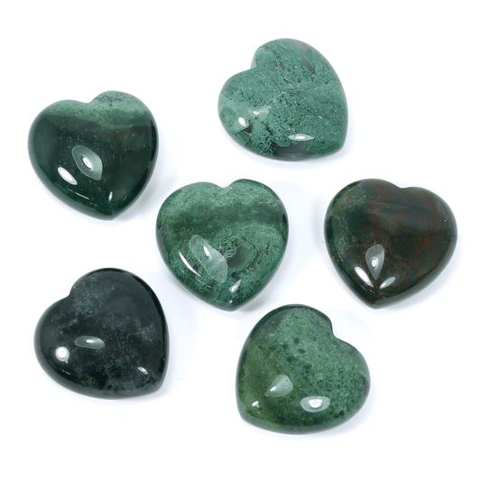 Moss Agate Mini Heart