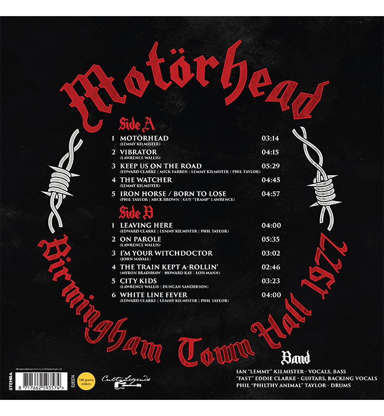 Motörhead – Birmingham Town Hall, 1977 (12-Inch Album on 180g Vinyl)