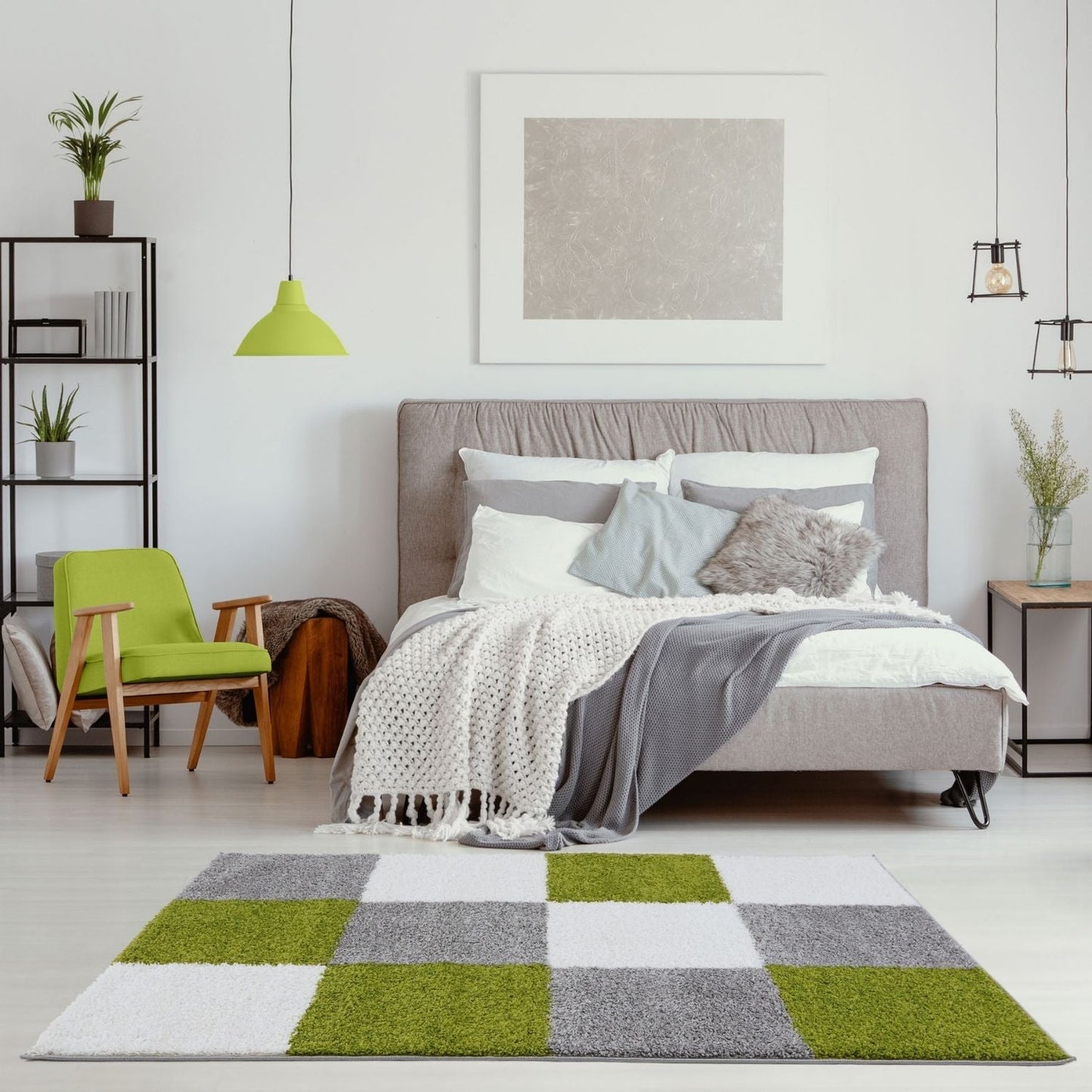 Myshaggy Geometric Green Rug