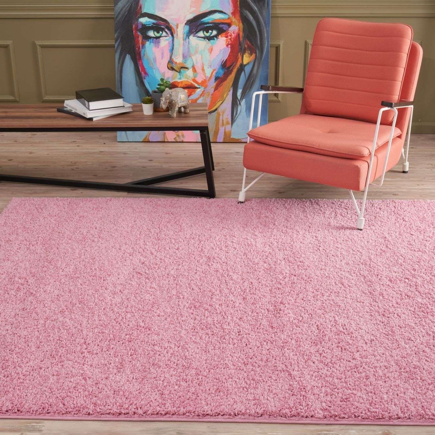 Myshaggy Solid Pink Rug