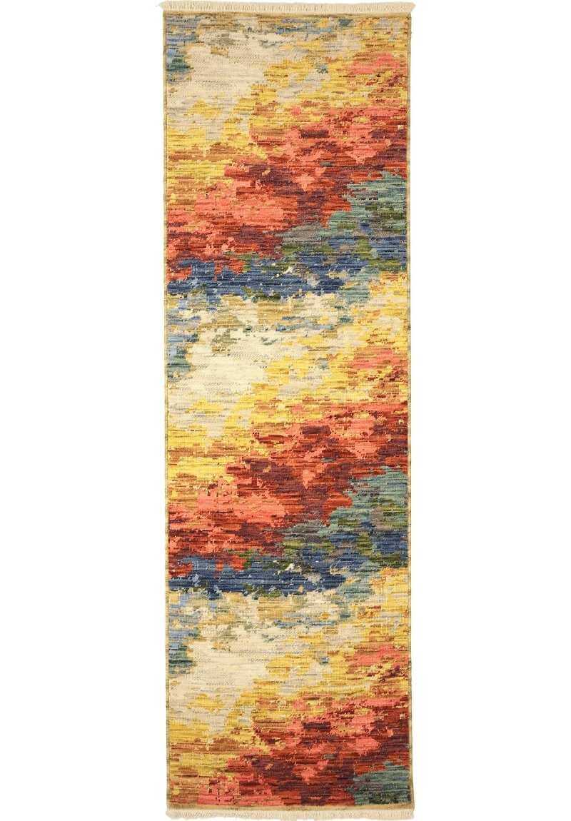 Nomad Abstract Wool-Blend Rug – Multicolour