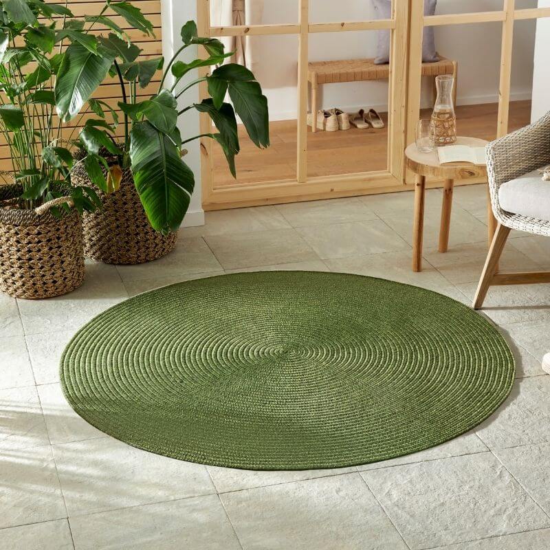 Indoor Outdoor Trenzado Rug – Bordered Plain Design