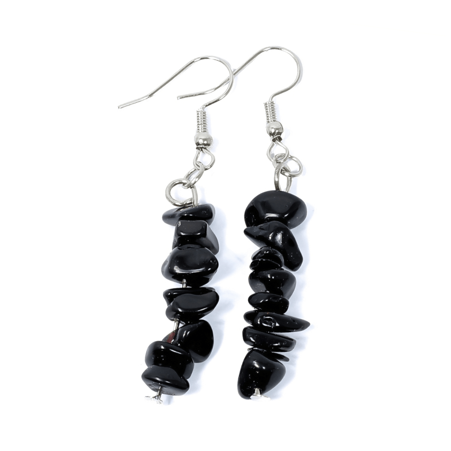 Black Onyx Crystal Chip Drop Earrings