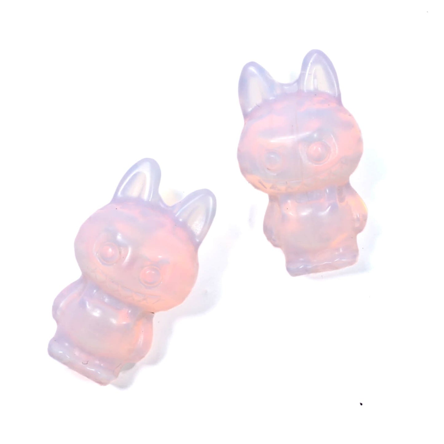 Labubu Pink Opalite Crystal Carving – Dreamy Charm & Gentle Energy