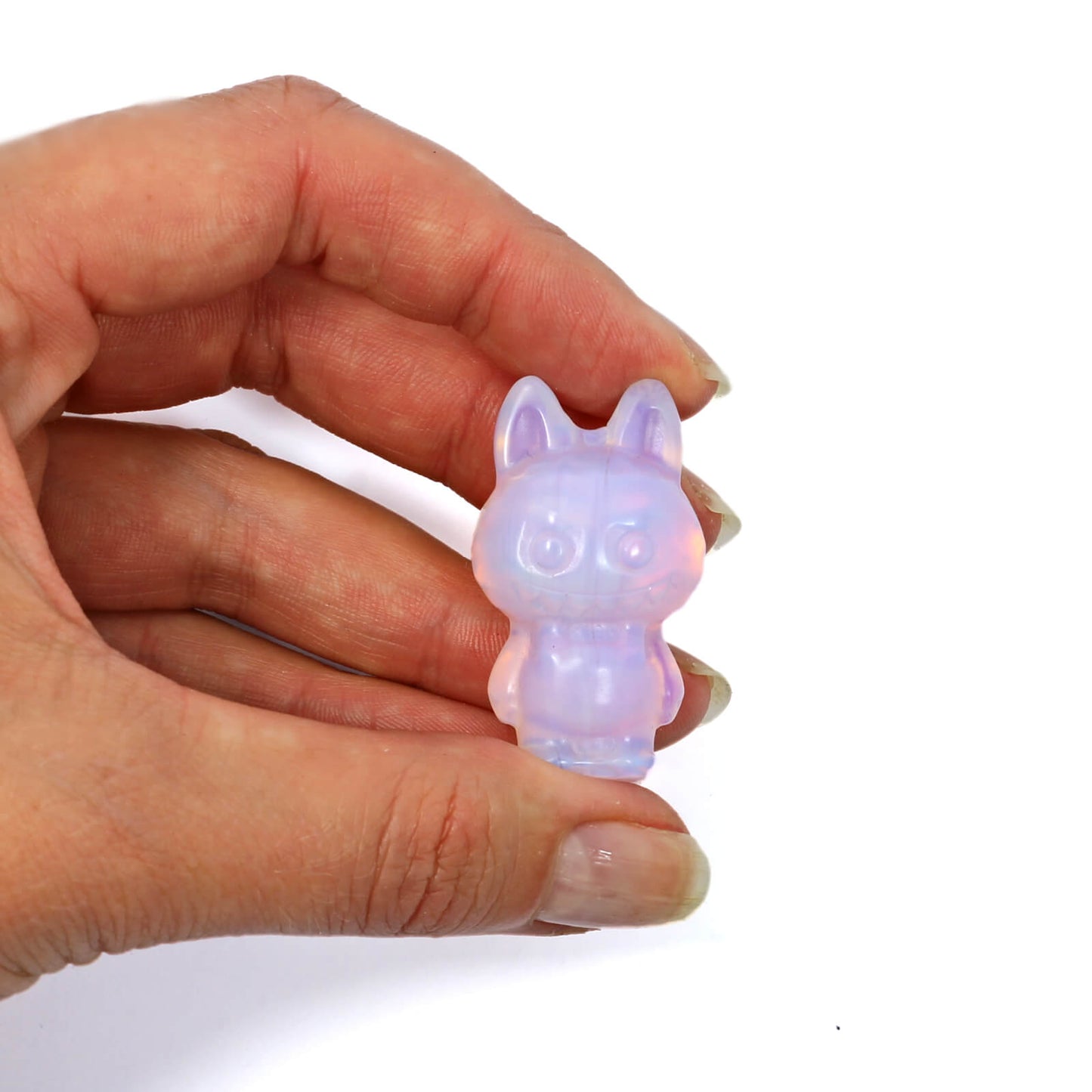 Labubu Pink Opalite Crystal Carving – Dreamy Charm & Gentle Energy