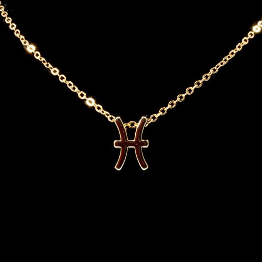 Pisces Zodiac Gold Necklace