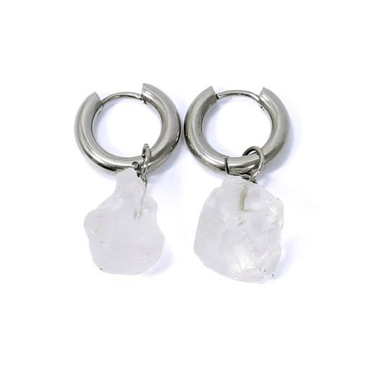 Clear Quartz Huggie Earrings – Clarity, Light, Elevation