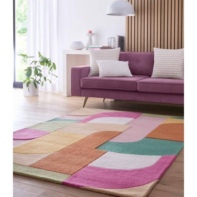Retro Deco Rug Abstract Design