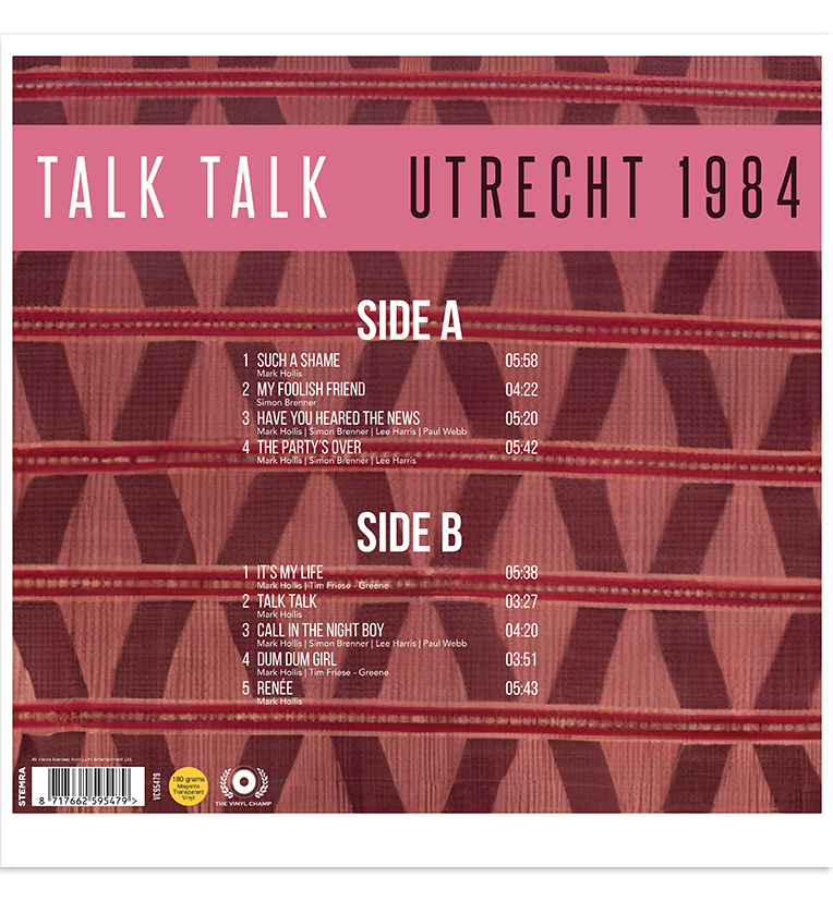 Talk Talk – Utrecht 1984 (Limited Edition 12-Inch Album on 180g Transparent Magenta Vinyl)