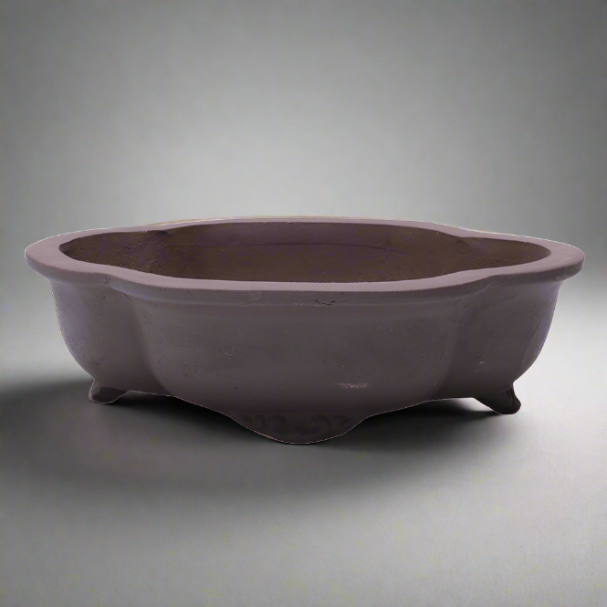 Unglazed Bonsai Pot Floral | 26cm x 21cm x 6cm | YB1129