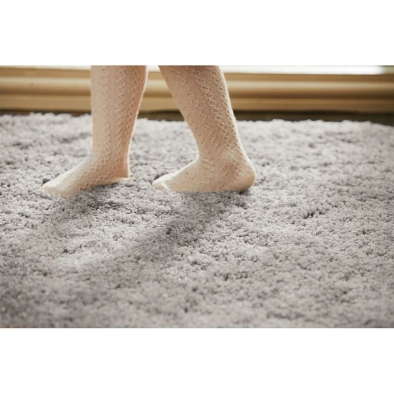 Washable Ghost Grey Shaggy Rug